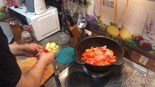 Хашлама - баранина томленая с овощами в пиве!