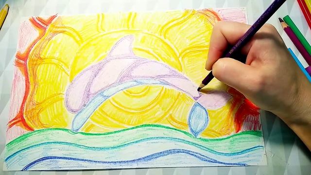 Рисуем дельфина в силе "витраж". смотреть онлайн