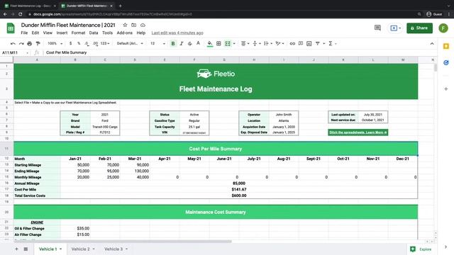 Creating a Fleet Maintenance Spreadsheet (w/ Free Template) | Fleet Management Tools смотреть онлайн