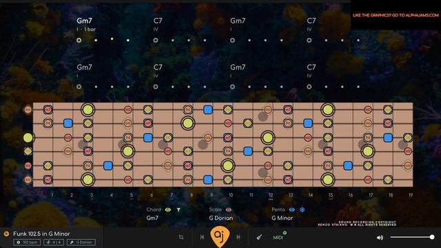 EPIC FUNK Jam Track For Guitar Backing Track in G Minor (102 BPM)