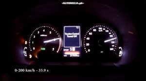 Lexus IS300h acceleration 0-200 km/h, 0-100 km/h, 0-400 m, top speed, racelogic