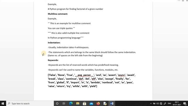 #Python #16 | #MiniBytes | #PythonProgrammingInTamil | #Comments | #Keywords | #Indentation
