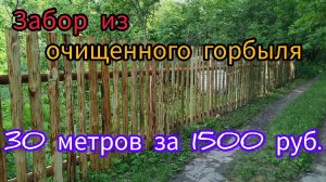 Как сделать забор из очищенного и не очищенного горбыля. Почти бесплатный забор своими руками.