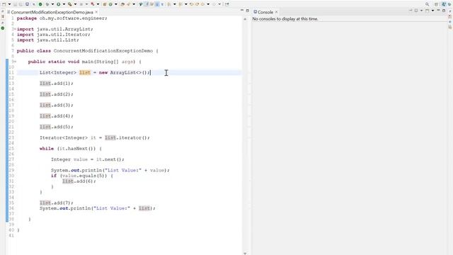 Java Tutorial On Java.util.ConcurrentModificationException Part 2 || ConcurrentModification 2