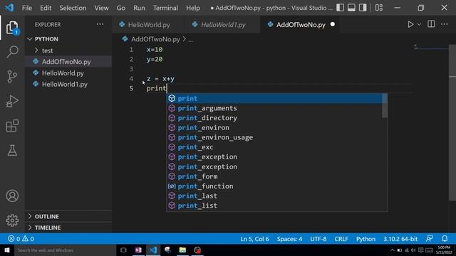 Addition of Two Numbers in Python | Sum of two numbers using Python