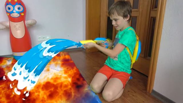 Ники спасает Поли от лавы в доме. Веселая детская игра Пол это Лава