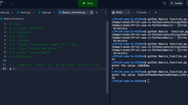 Basics inbuilt function in Python | Length,Endswith,Count & Replace Function in Python