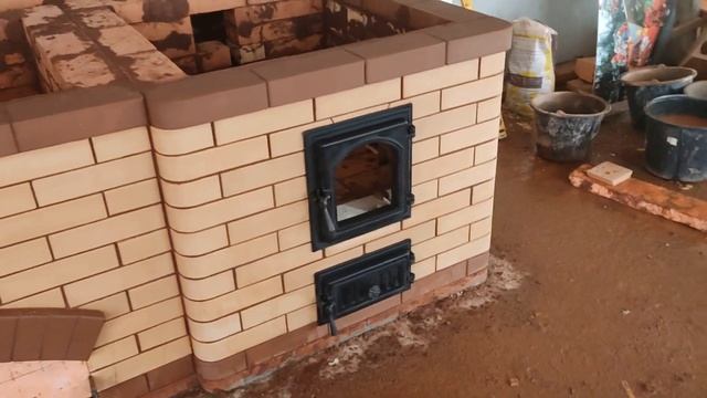 Печной комплекс в открытой беседке на даче из кирпича 3 в 1 смотреть онлайн