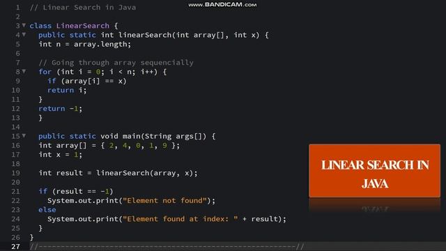 What is Linear Search | Mastering Linear Search Program in Java: A Comprehensive video with Code.