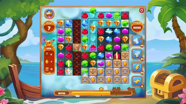 Как пройти уровень 9090 игры Сокровища Пиратов смотреть онлайн
