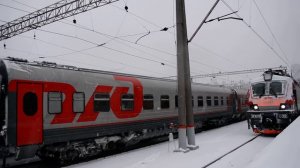 "Не морозь меня!" ЧС7-021 с поездом №66 Тольятти-Москва
