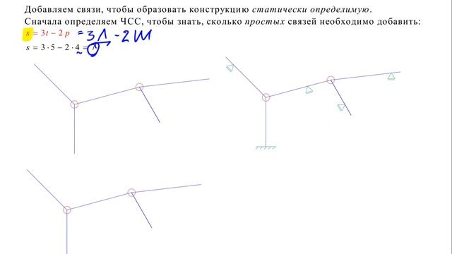 Теоретическая механика 10-2 - Образование геометрически неизменяемой конструкции