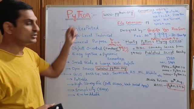 Python Programming Language History, Introduction & Features || PART-1 || PRASAD Sir