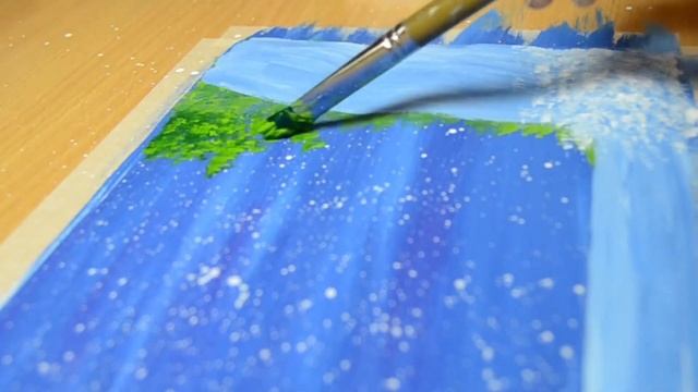 satisfying art | how to paint waterfall with poster colour