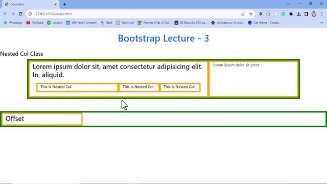Nested Col,Offset,Order Class Bootstrap In Urdu|Get Knowledge