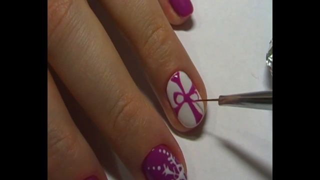 Дизайн ногтей " Новогодний подарок" / nail designs "Christmas gift" смотреть онлайн
