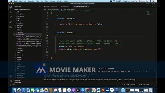 laravel - migration - how to create migration in laravel