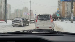 13.02.2021г. Утренний нежданчик. Москву засыпало снегом. Toyota Succeed 4WD - сила, огонь.