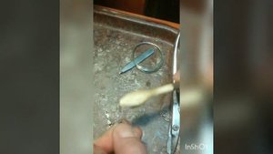 пайка пустотелой цепочки, замена пружины замка и полировка.