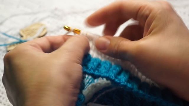 Красивая шапочка тунисским вязанием,crochet Hat ( Шапка № 134)