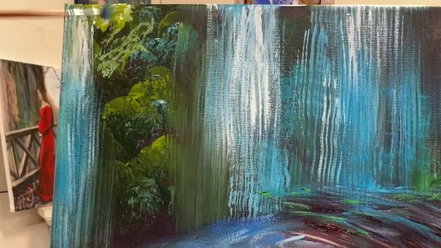 How To Paint “Inside The Waterfalls” acrylic painting tutorial смотреть онлайн