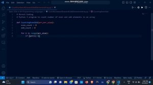 Python 3 program to count number of even and odd elements in an array | Basic DSA | Direct Coding |