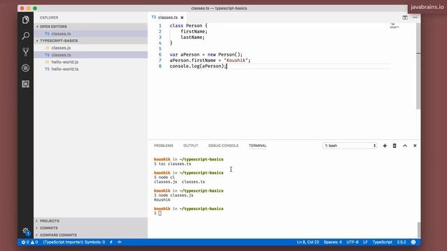 TypeScript Basics 12 - TypeScript classes