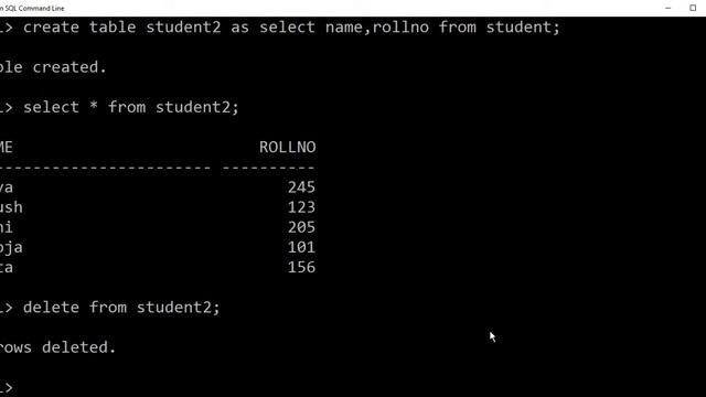 DBMS Practical - 1 | Create table from existing table | delete records | drop table