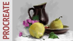 С кувшином. Живопись в Procreate.