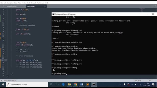 Type Casting in Java | Type Conversion and Casting in java | Type Promotion | 6