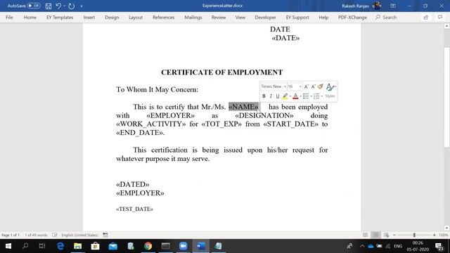 Populate a MS Word Template Using Python Script смотреть онлайн