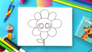 Как нарисовать цветочек? Учимся рисовать с BAMBINIC | 0+