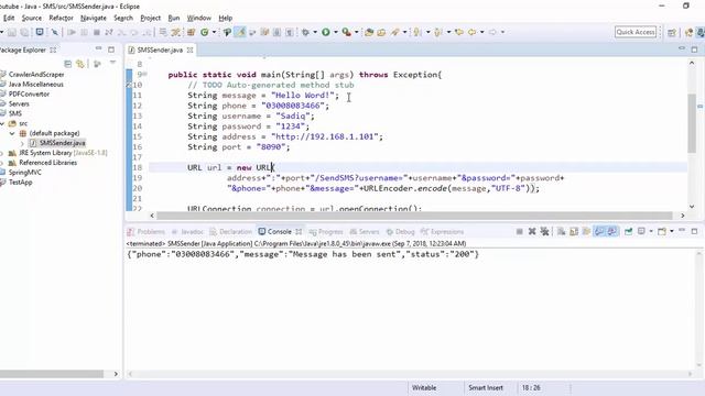 Send or Receive Free SMS in Java смотреть онлайн