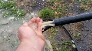 Много песка и аэролифт не показатель. Слабая жила, но вода есть. Абиссинская скважина Челябинск.