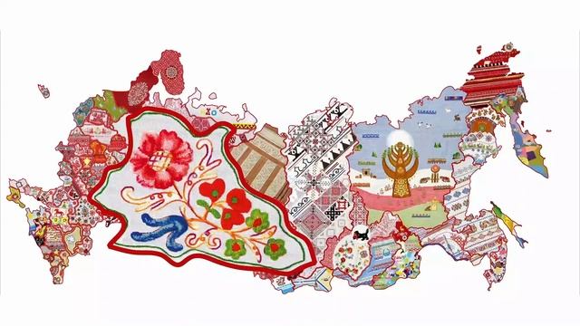 Вышитая карта России