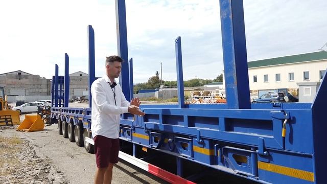 Обзор Китайского низкорамного трала AMUR LYR9907TDP, 90 тонн, 5 осей +рессорно-поворотная ось.mp4