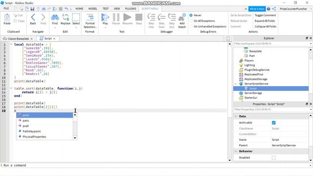 How to Sort 2D Arrays in Descending Order (Roblox Studio Scripting Tutorial)  PrizeCP Series 2 (067