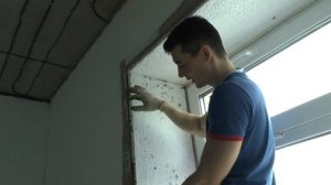 Окна откосы, утеплённые и оштукатуренные