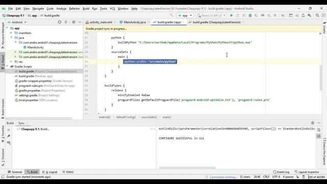 Chaquopy 9.1 Setup | Python With Android Studio | 2021