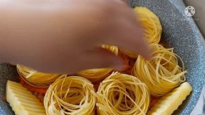 Макароны Гнезда Вкусный Обед.Обожаю этот Рецепт! Гнезда на скорую руку!