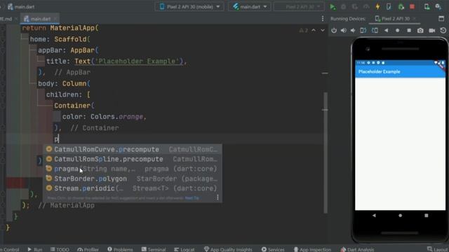 Place Holder widget in Flutter || flutter widgets
