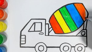 Как нарисовать БЕТОНОМЕШАЛКУ для детей/ Рисование для детей/ Раскраска