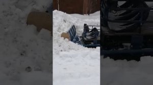 Чистка снега отвалом на мотобуксировщике Барс Р550 МД 13 л.с.