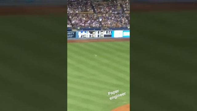 The Greatest Paper Plane Ever On Baseball Field