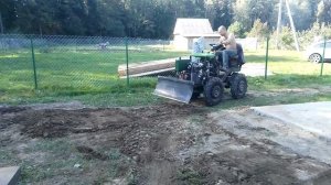 Лопата на самодельном тракторе