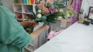 Букет роза,эустома,нобилис