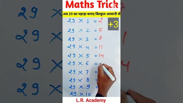 ?अब 29 का पहाड़ा बनाए बिल्कुल आसानी से वो भी? 45 सेकण्ड ? में Maths Trick #short