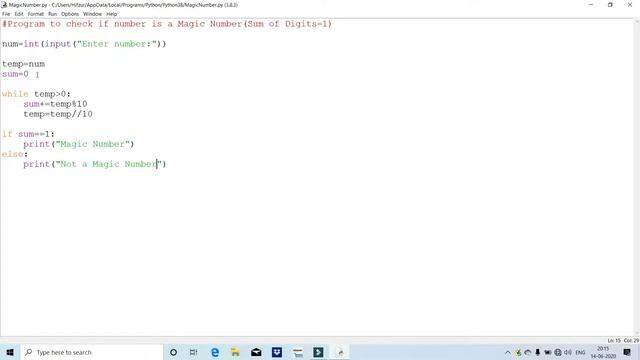 14. Magic Number Program in Python || Python Tutorial for Beginners by Hifzur Rahman