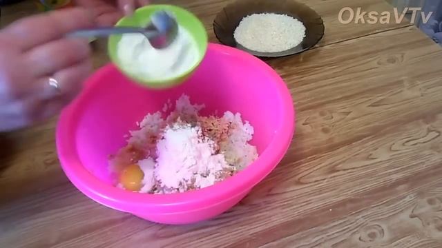 Котлеты рисовые с сосисками. Cutlet  of rice with sausage.