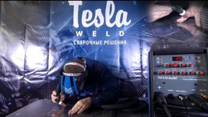 Сварка собственным телом тонкой нержавейки, толщина 0,8 мм. Аргоник Tesla Weld TIG/MMA 315WCH AC/DC